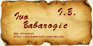 Ivo Babarogić vizit kartica